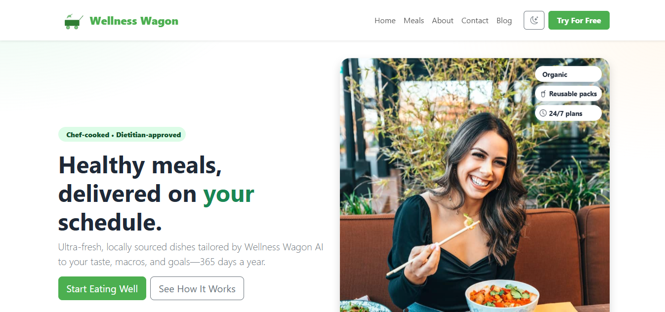 Wellness Wagon small business website design example by Webnith